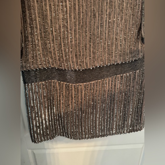 Parker Silk Beaded Drop Waist Mini Dress - Size Small - Picture 3 of 6